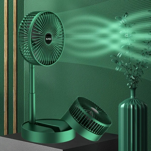 Telescopic Folding Fan For Summer Silent Desktop Direct Electric Fan For Office, Bedroom & School. (Random Color)