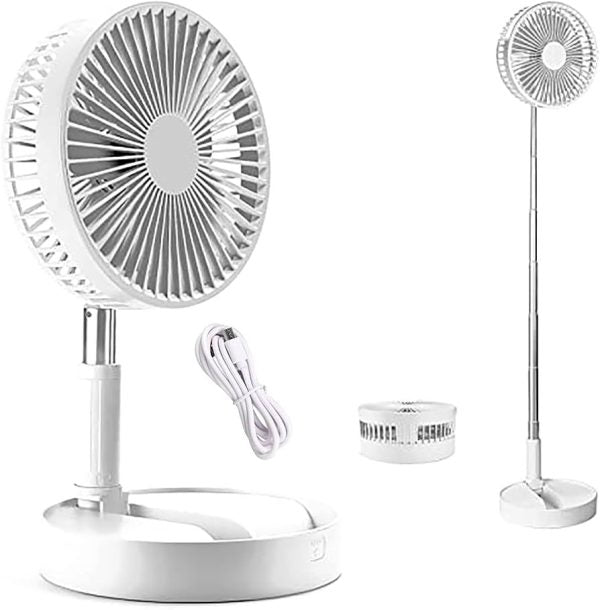 Telescopic Folding Fan For Summer Silent Desktop Direct Electric Fan For Office, Bedroom & School. (Random Color)