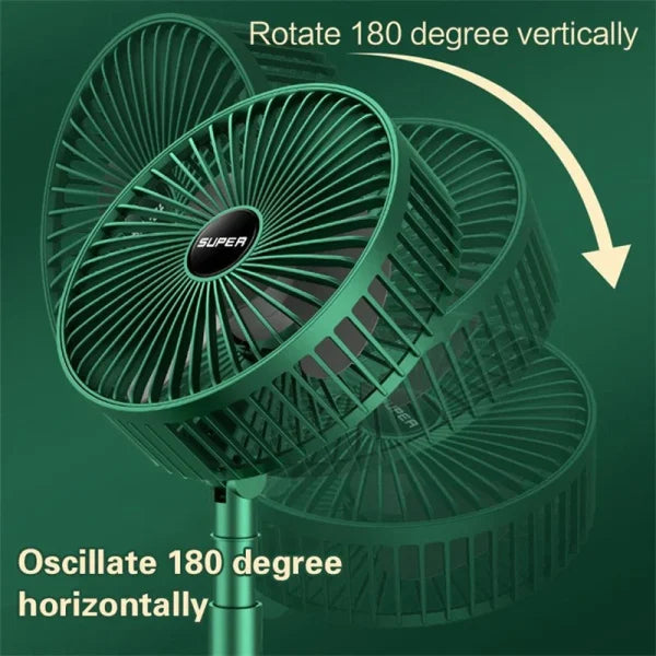 Telescopic Folding Fan For Summer Silent Desktop Direct Electric Fan For Office, Bedroom & School. (Random Color)