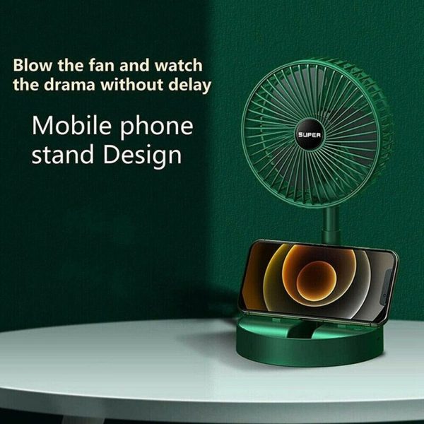 Telescopic Folding Fan For Summer Silent Desktop Direct Electric Fan For Office, Bedroom & School. (Random Color)