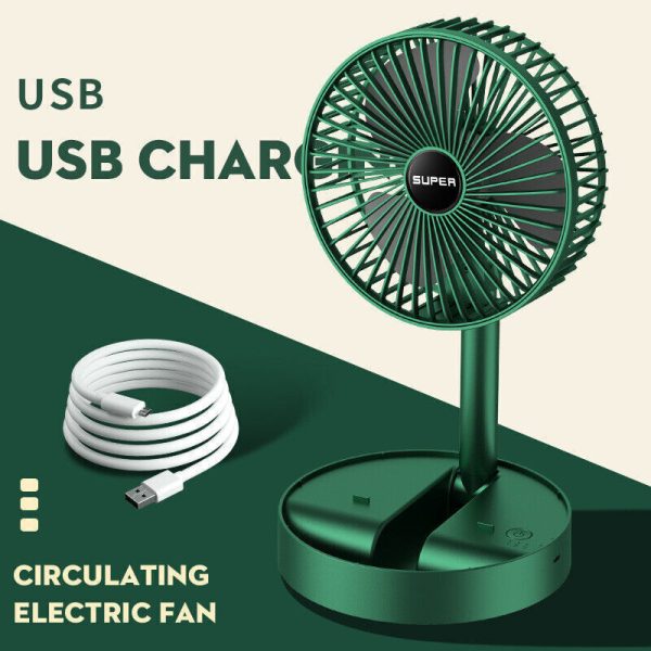 Telescopic Folding Fan For Summer Silent Desktop Direct Electric Fan For Office, Bedroom & School. (Random Color)