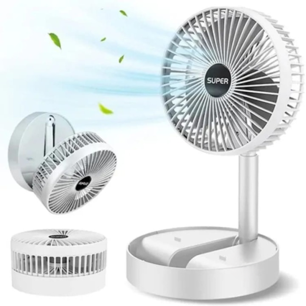 Telescopic Folding Fan For Summer Silent Desktop Direct Electric Fan For Office, Bedroom & School. (Random Color)
